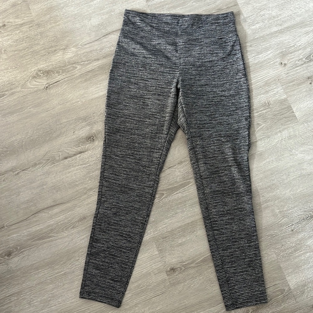 Black and White Heather Mid Rise Leggings
